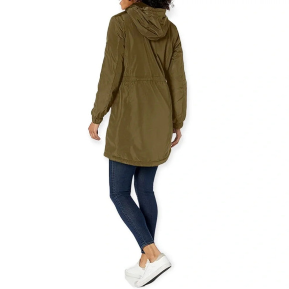 Lucky Brand Olive Green Fleece Lined Hooded Anorak Jacket Coat Women's Small - Picture 12 of 12